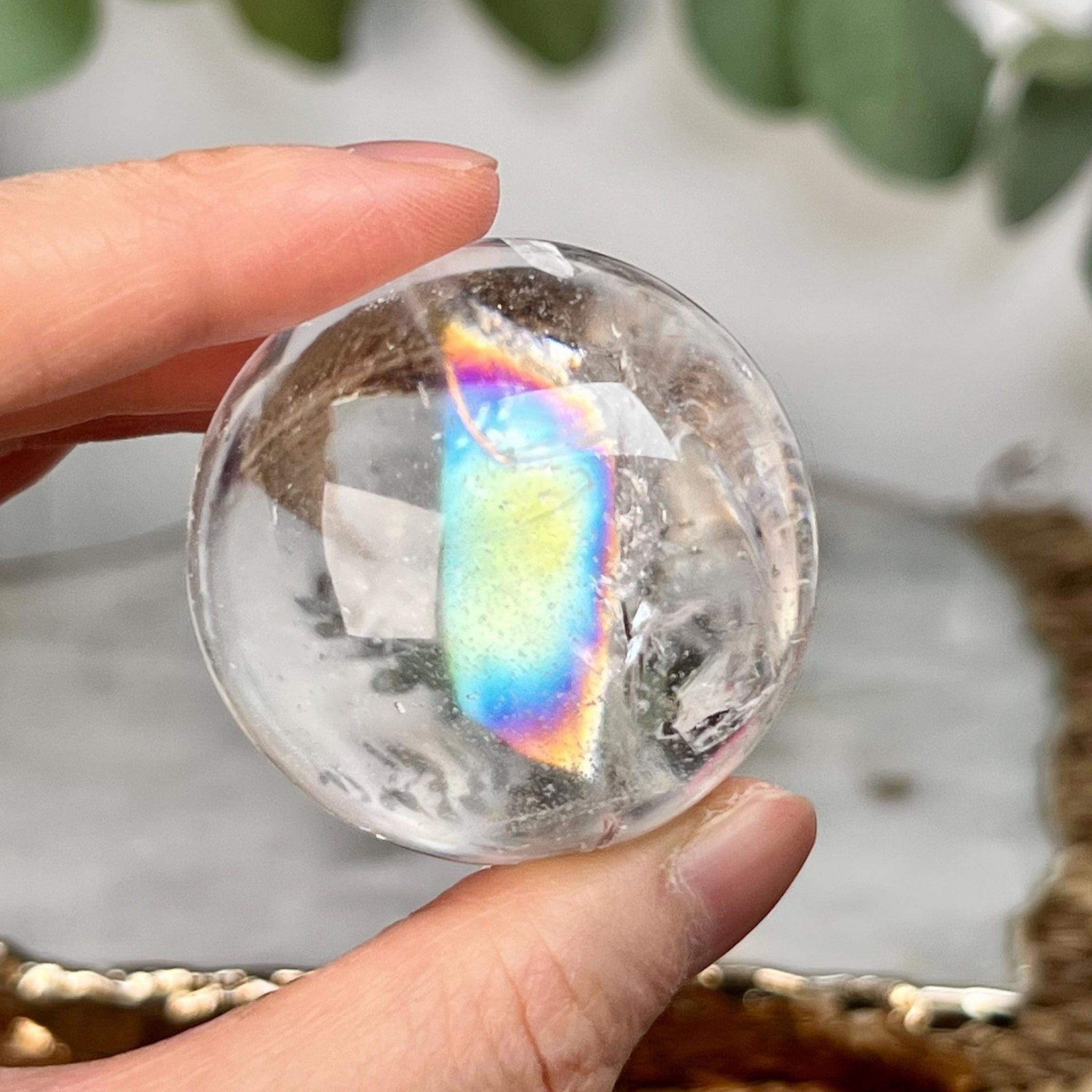 Grade A Lemurian Quartz Sphere with Stand | Serra do Cabral Minas Gerais Brazil | Energetically Activated LS14, 101g, 41mm