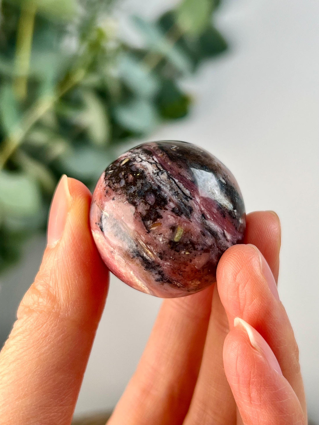 Grade A Pink Opal Sphere from Peru, Organic Hand-Polished, Stone of the Gods, Heart Healing,Spiritual Protection, Ancestral Wisdom PS17, 36g