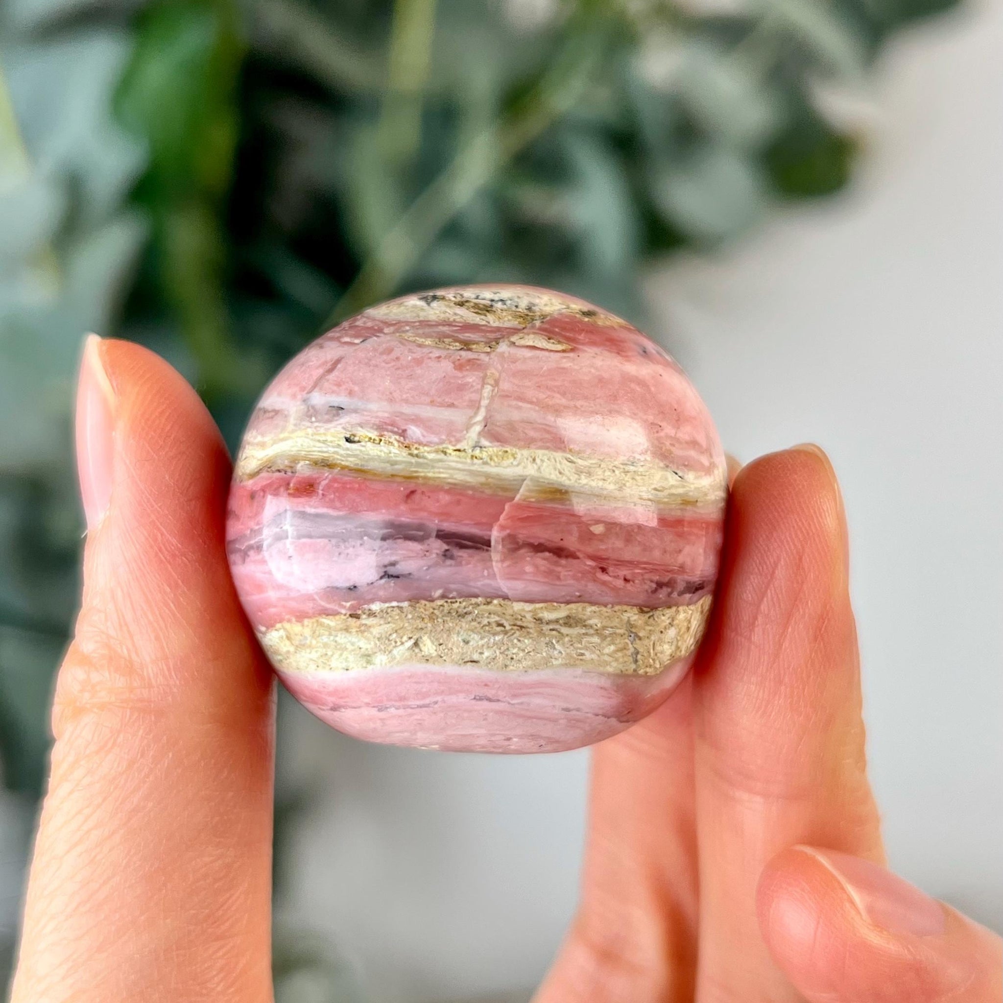 Grade A Pink Opal Sphere from Peru, Organic Hand-Polished, Stone of the Gods, Heart Healing,Spiritual Protection, Ancestral Wisdom PS23, 55g