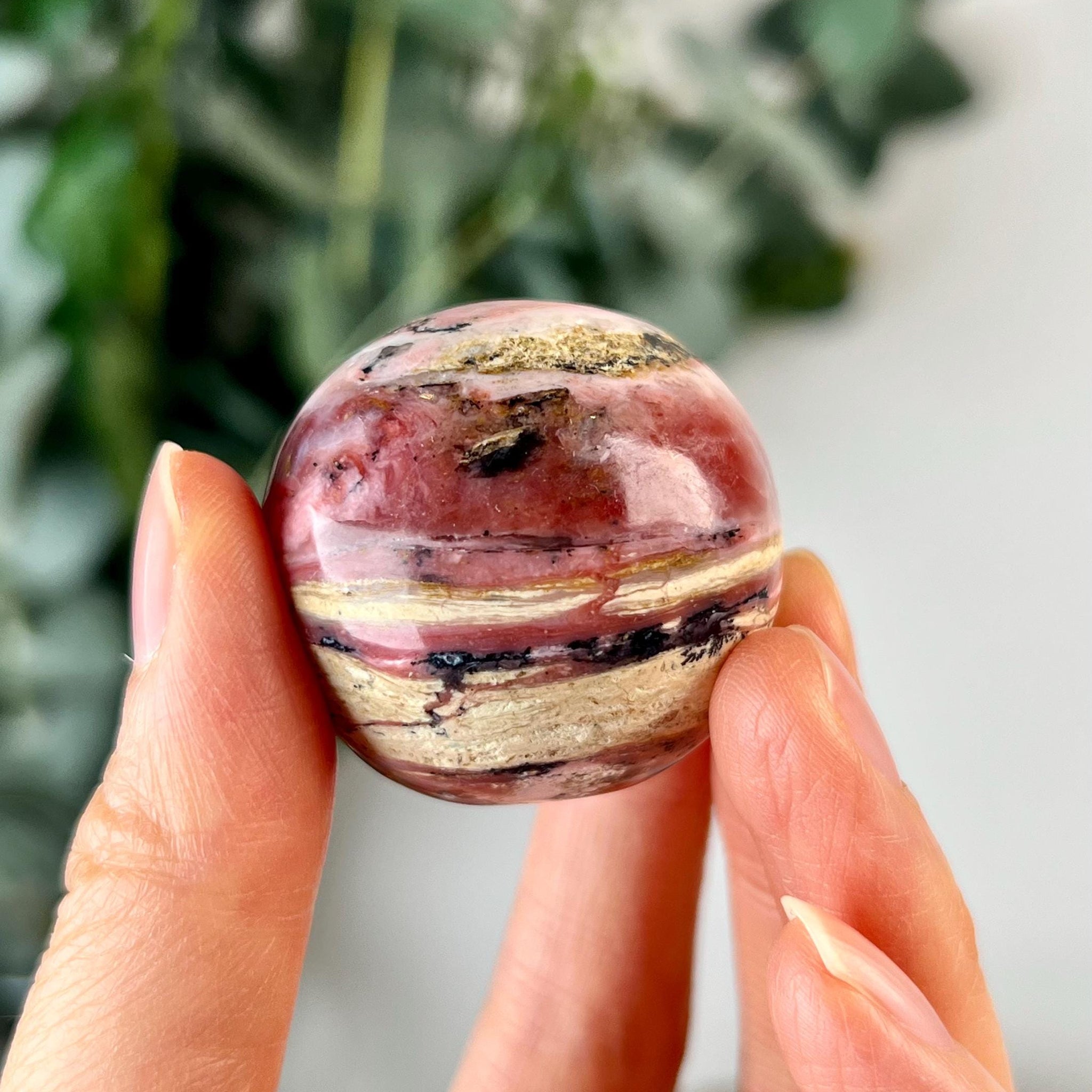 Grade A Pink Opal Sphere from Peru, Organic Hand-Polished, Stone of the Gods, Heart Healing,Spiritual Protection, Ancestral Wisdom PS25, 51g