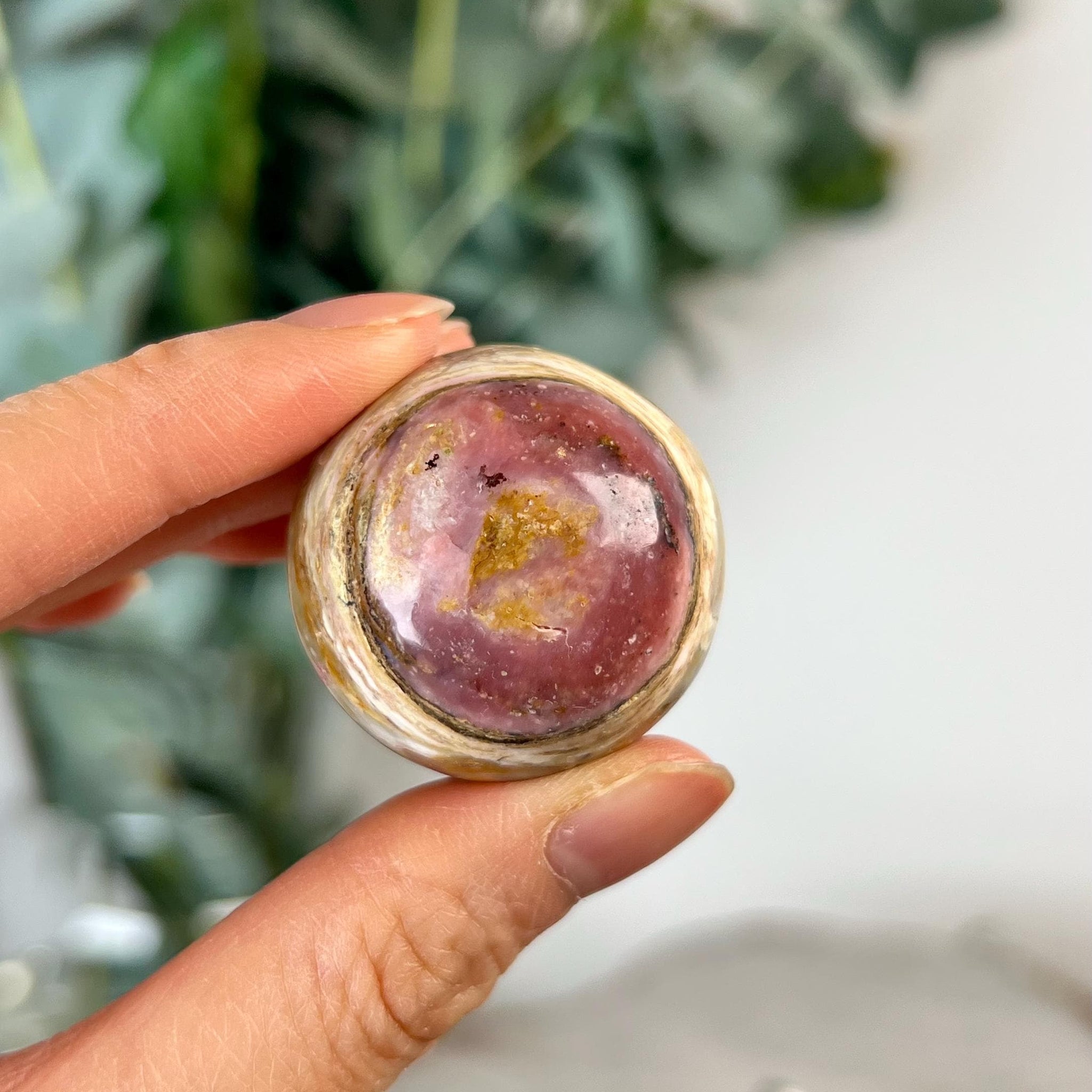 Grade A Pink Opal Sphere from Peru, Organic Hand-Polished, Stone of the Gods, Heart Healing,Spiritual Protection, Ancestral Wisdom PS26, 40g